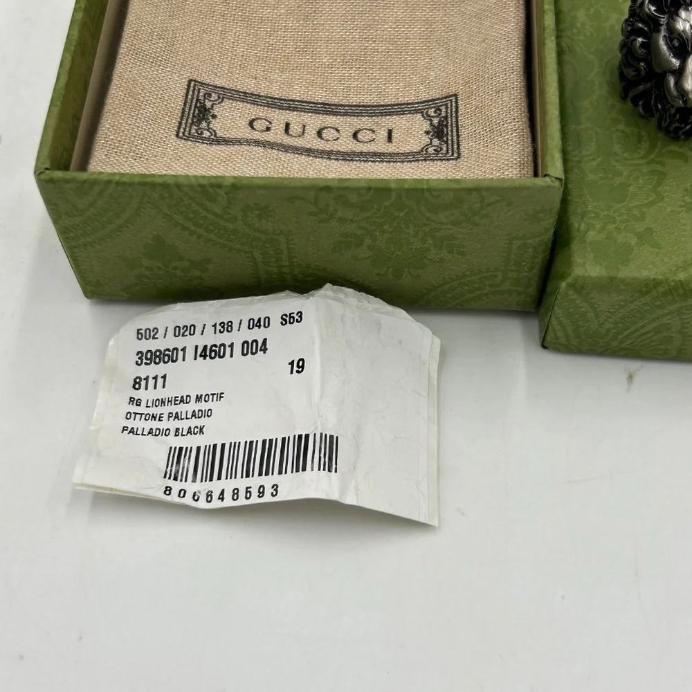 Gucci Lionhead motif Ring in silver made in Italy size 8.5 - Picture 3 of 7